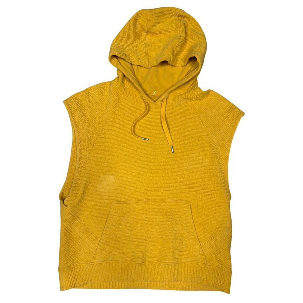 lululemon Womens Easy Going Hoodie Sleeveless Gold Hooded Size 10 Relaxed Fit - Picture 2 of 12